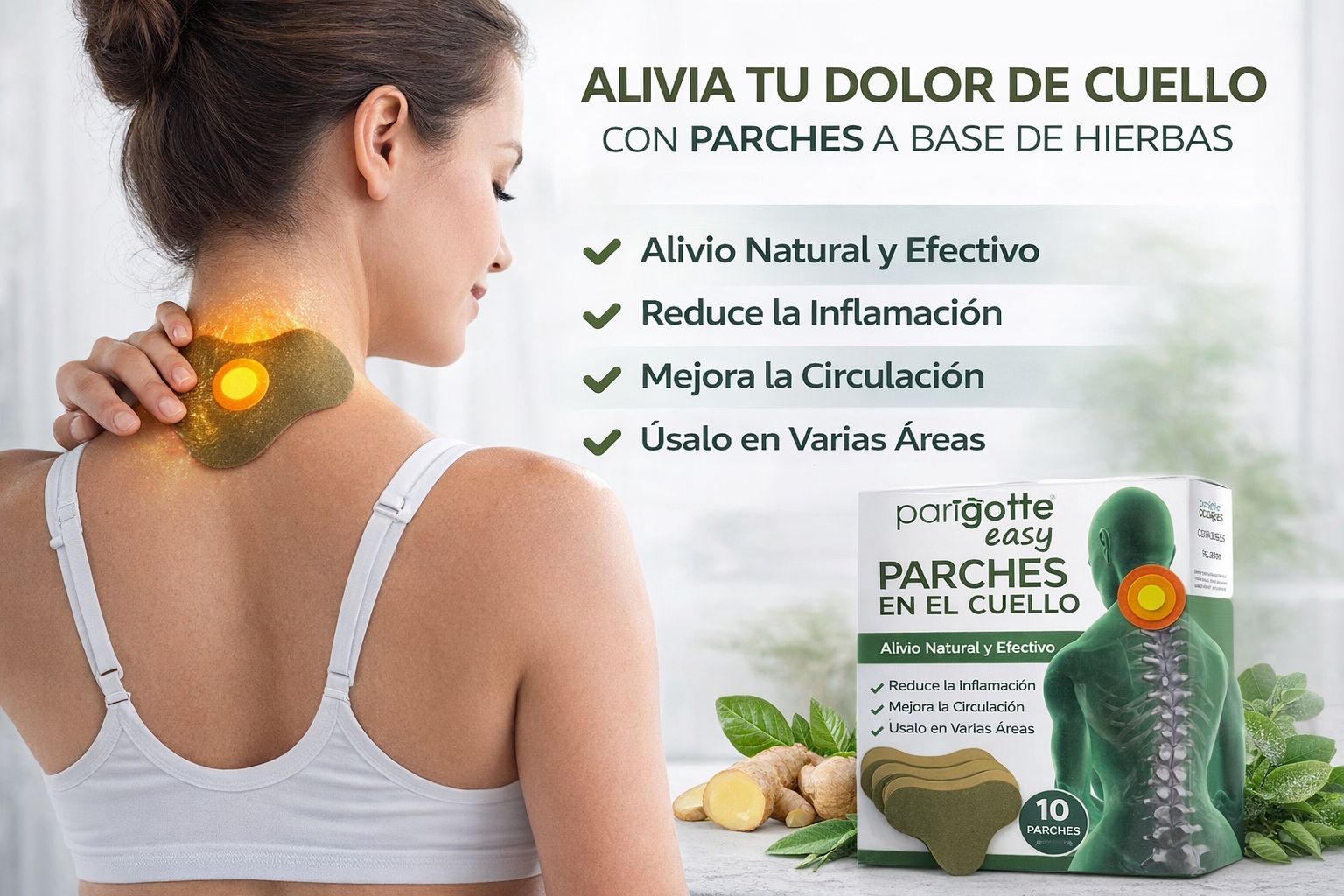 Parches para el Dolor de Cuello Naturales 30unid | Alivio Cervical Herbal