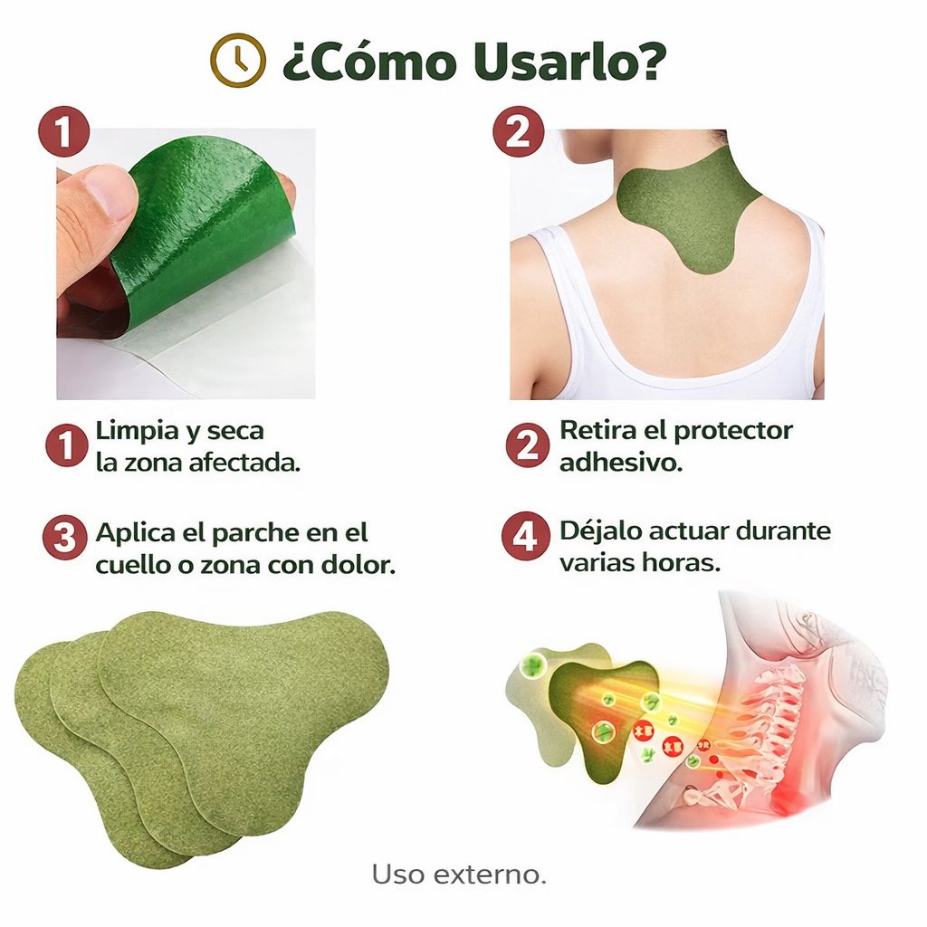 Parches para el Dolor de Cuello Naturales 30unid | Alivio Cervical Herbal