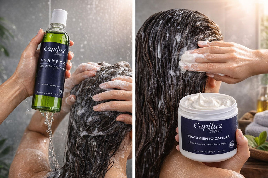 Shampoo + Tratamiento Capilar 5% Fórmula Activa | Fortalece, Nutre y Estimula el Crecimiento del Cabello | 500 ml