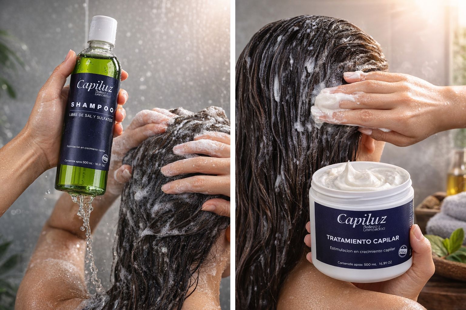 Shampoo + Tratamiento Capilar 5% Fórmula Activa | Fortalece, Nutre y Estimula el Crecimiento del Cabello | 500 ml