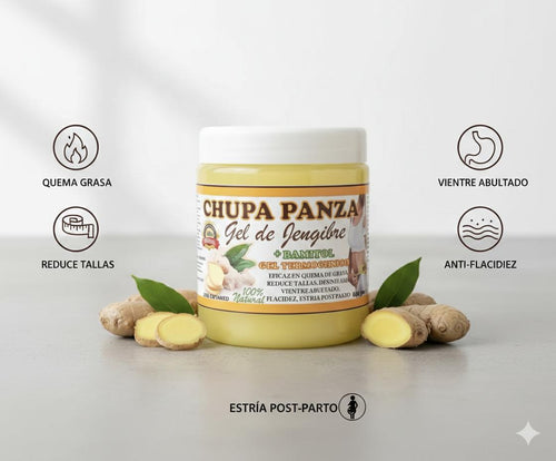 Gel de Jengibre Termoactivo Chupa Panza | Gel Corporal Natural para Masajes Reductores y Tonificación