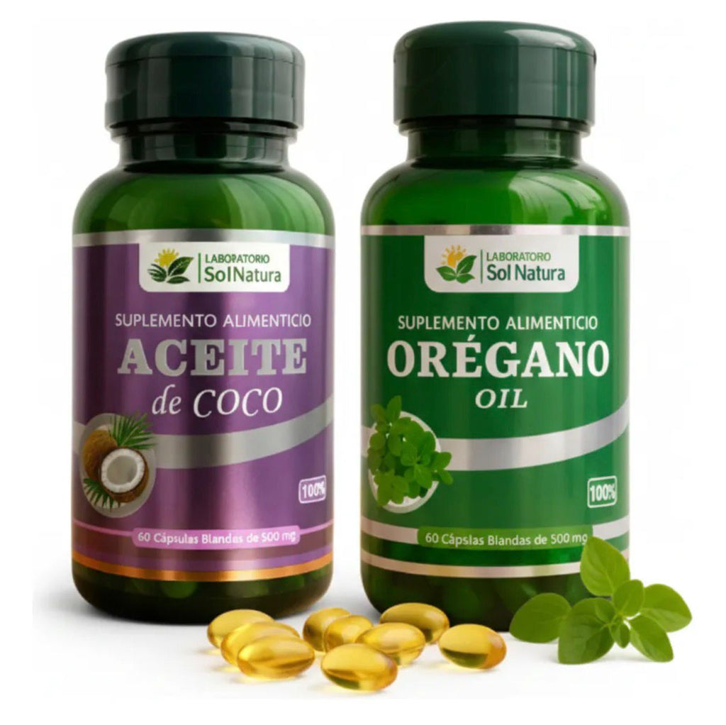 Pack Vitalidad y Defensa Natural: Aceite de Orégano + Aceite de Coco Sol Natura (120 Cápsulas Blandas)