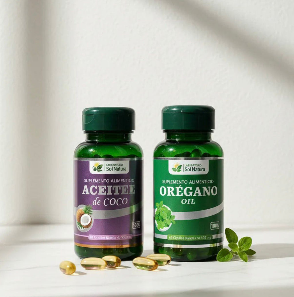 Pack Vitalidad y Defensa Natural: Aceite de Orégano + Aceite de Coco Sol Natura (120 Cápsulas Blandas)