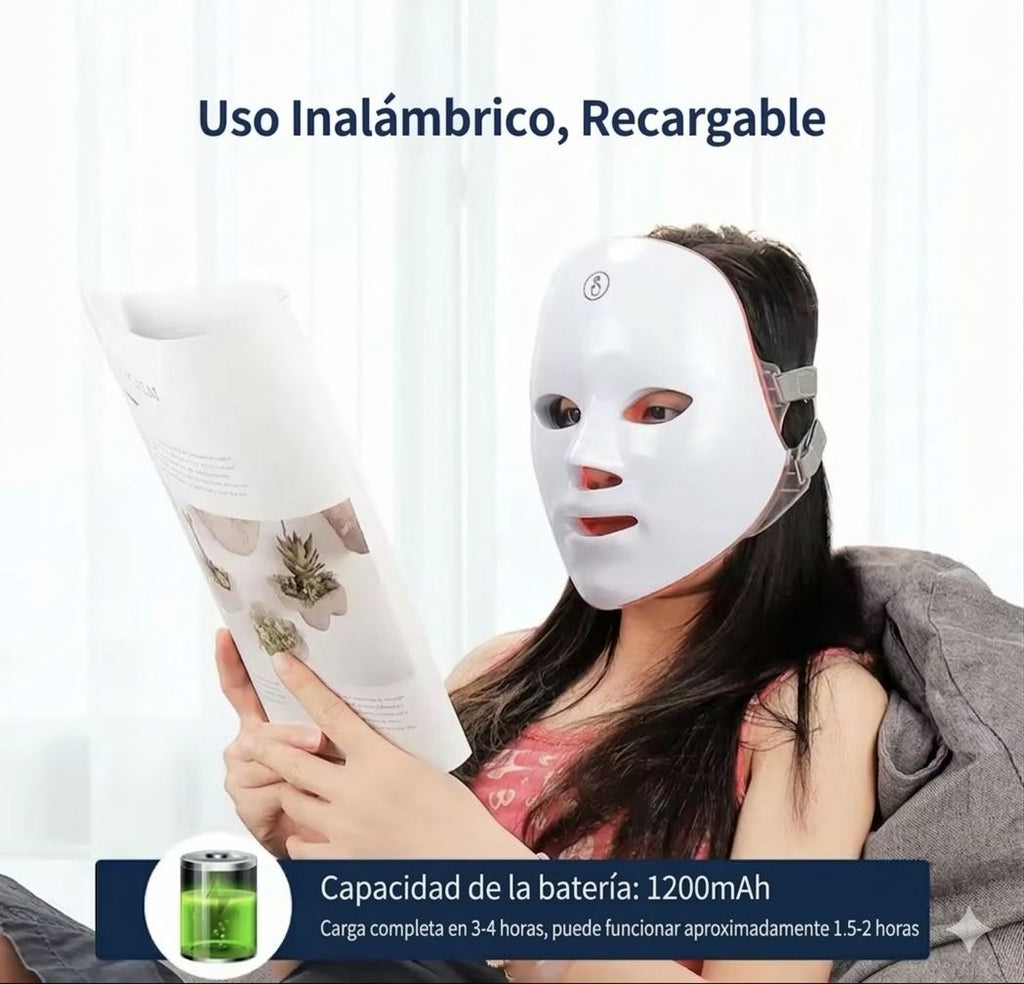 Máscara Facial LED Pro 7 Colores + Serum Facial de Regalo | Spa Facial Profesional en Casa