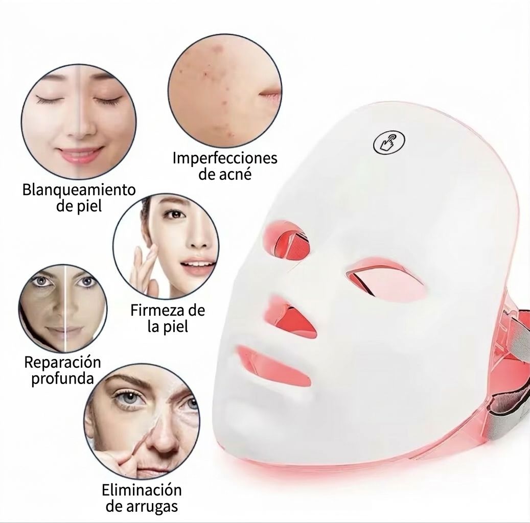 Máscara Facial LED Pro 7 Colores + Serum Facial de Regalo | Spa Facial Profesional en Casa