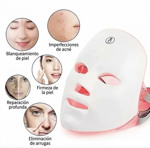 Máscara Facial LED Pro 7 Colores + Serum Facial de Regalo | Spa Facial Profesional en Casa